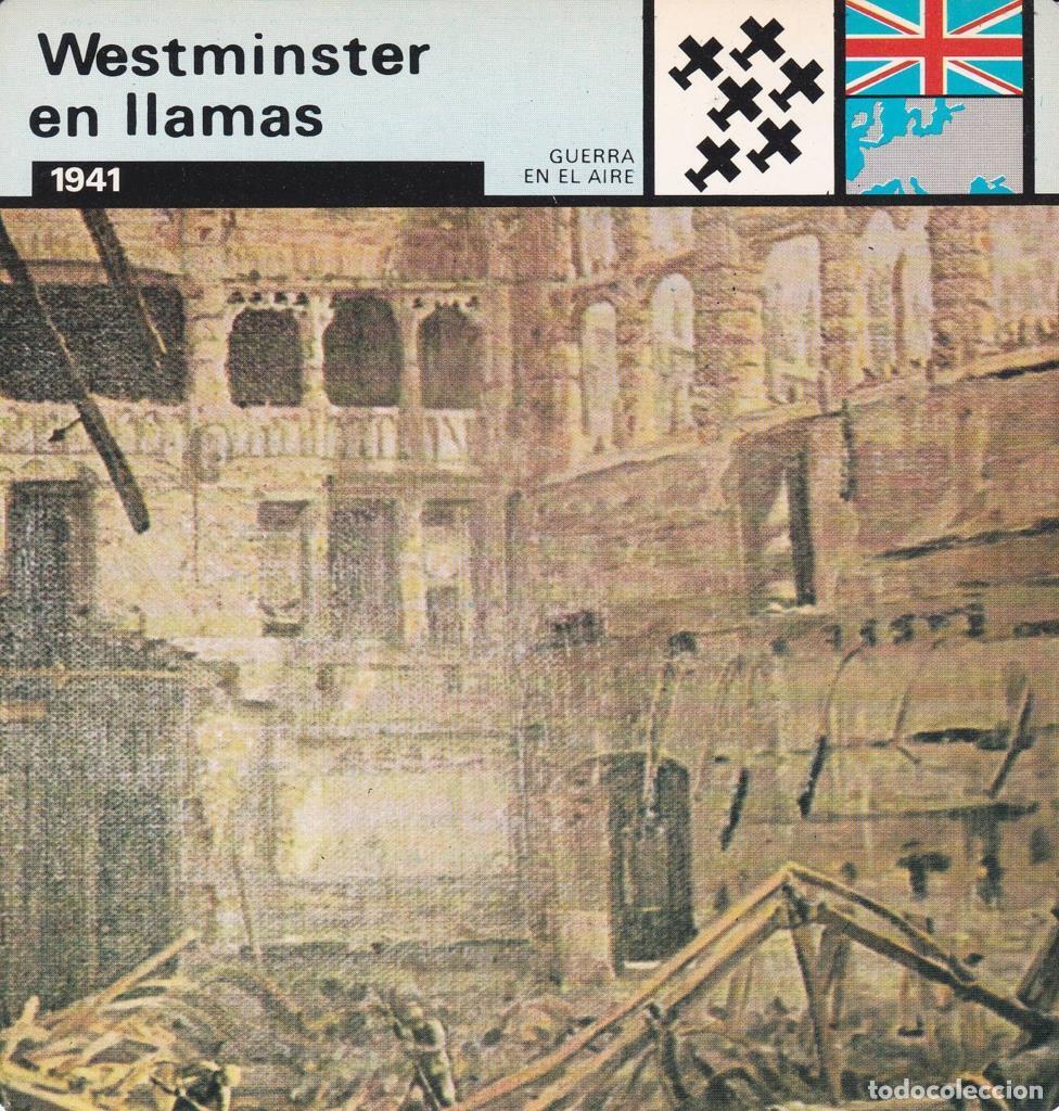 Postcards: FICHA GUERRA EN EL AIRE: WESTMINSTER EN LLAMAS. 1941 - NULL