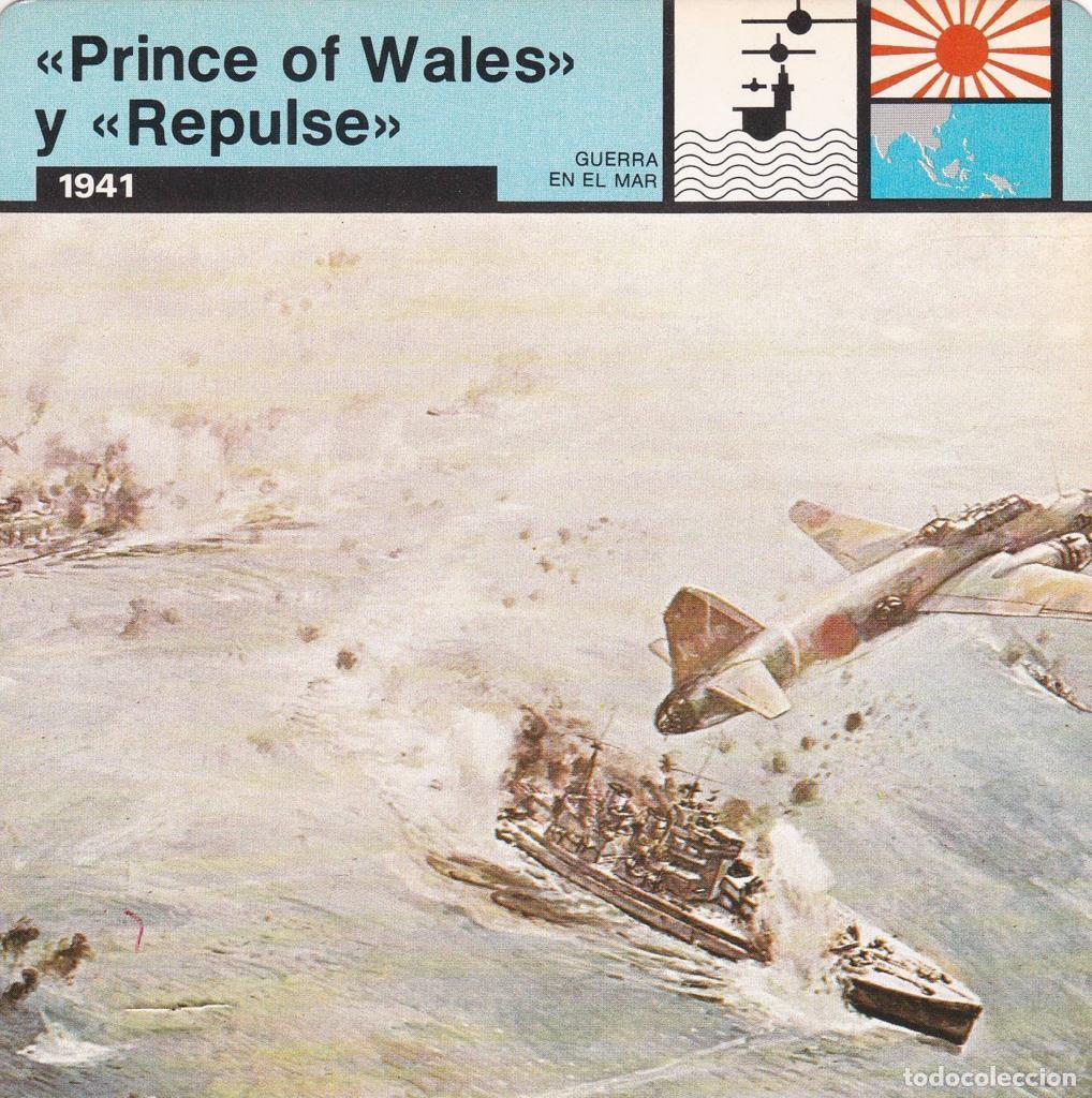 Postcards: FICHA GUERRA EN EL MAR: PRINCE OF WALES&rdquo; Y &rdquo;REPULSE&rdquo;. 1941&rdquo; - NULL