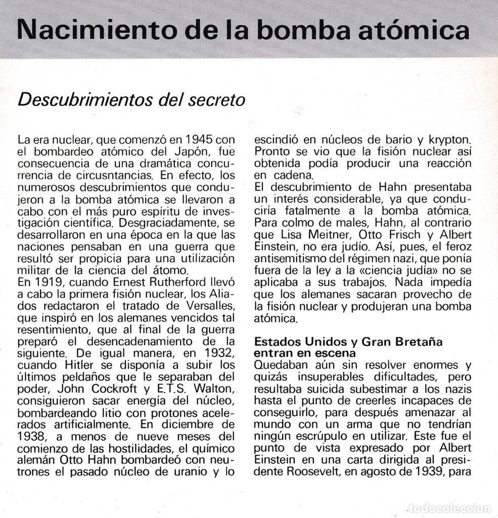 Postcards: CRONOLOGIA: NACIMIENTO DE LA BOMBA ATOMICA. TRIPTICO - NULL