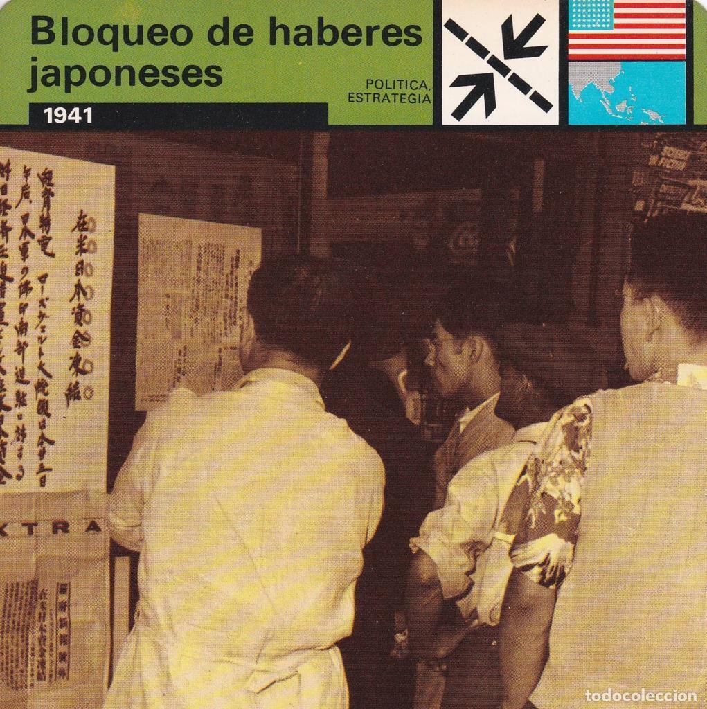 Postcards: FICHA POLITICA, ESTRATEGIA: BLOQUEO DE HABERES JAPONESES. 1941 - NULL