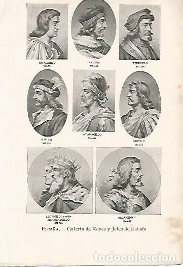 Postcards: LAMINA 13788: Reyes y Jefes de Espa&ntilde;a desde 610 al 801 - Alfredo Opisso