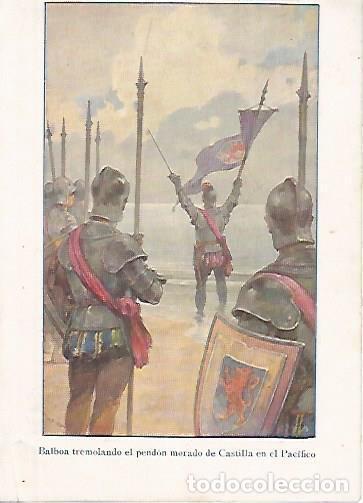Postcards: LAMINA 13794: Balboa con el pendon de Castilla en el Pacifico - Alfredo Opisso