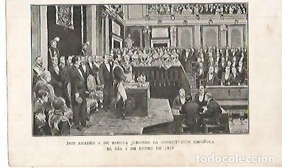 Postales: LAMINA 13798: Amadeo I de Saboya jurando la Constitucion Espa&ntilde;ola en 1871 - Alfredo Opisso