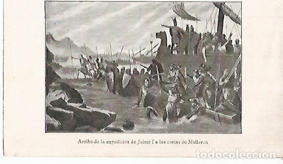 Postcards: LAMINA 13836: Expedicion de Jaume I a las costas de Mallorca - Alfredo Opisso