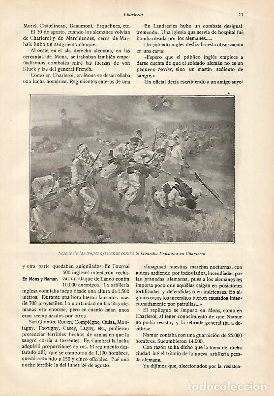 Cartoline: LAMINA 13601: Ataque de las tropas africanas contra la Guardia Prusiana en Charleroi - E. Diaz-Retg