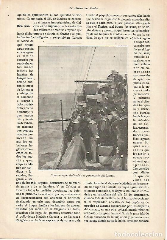 Cartoline: LAMINA 13695: Crucero ingles siguiendo al Emden - E. Diaz-Retg