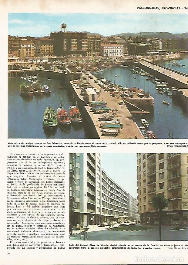 Postcards: LAMINA MONITOR 0760: Vista aerea del puerto de San Sebastian y calle Alava de Vitoria - Varios