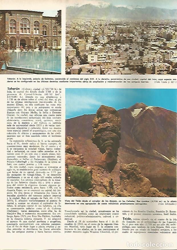 Postcards: LAMINA MONITOR 0693: Palacio de Golestan y vista de Teheran, Iran. Vista del Teide - Varios