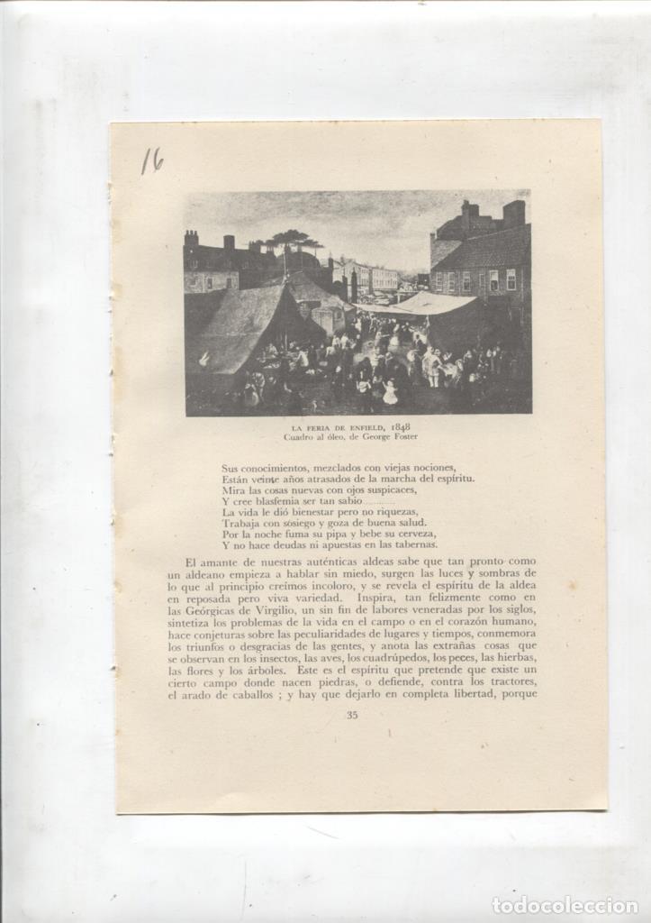 Postcards: Las aldeas inglesas lamina 16: La feria de Enfield y Comida recogiendo el heno - NULL