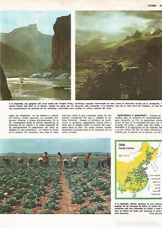 Postcards: LAMINA MONITOR 0835: Garganta del Yangtze Kiang y mapa de plantas oleiferas de China - Varios