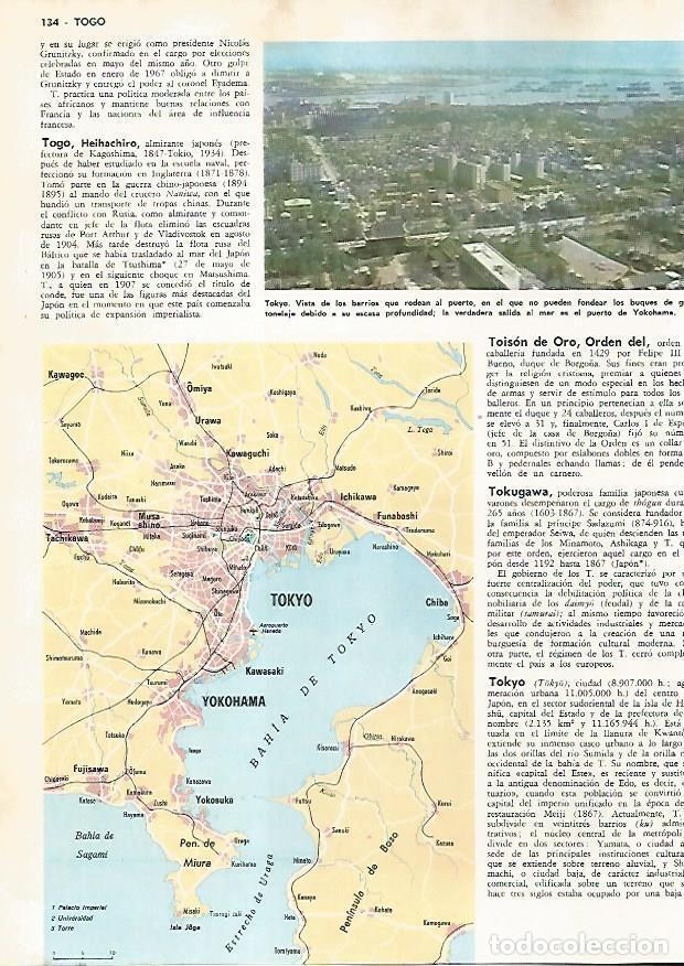 Postcards: LAMINA MONITOR 0708: Plano de Tokyo y vista de los barrios del puerto - Varios
