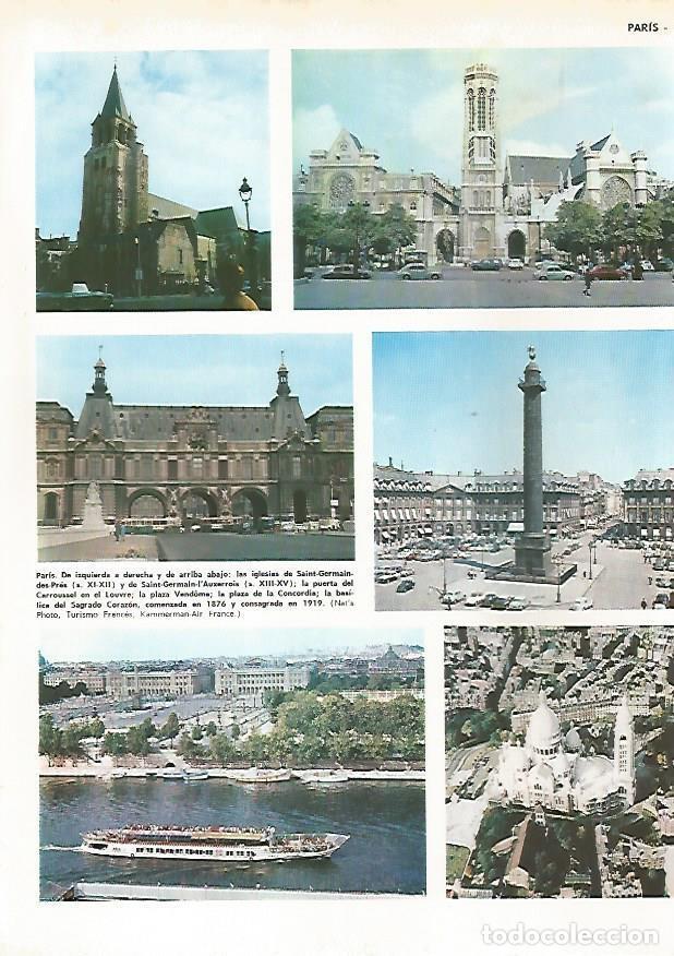 Postais: LAMINA MONITOR 0538: Iglesias, el Sena y plaza Vendome en Paris - Varios