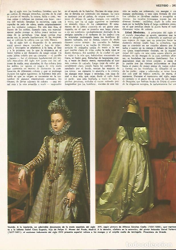 Postais: LAMINA MONITOR 0867: Infanta Isabel Clara Eugenia, por Sanchez Coello y Se&ntilde;ora en la estancia, por T