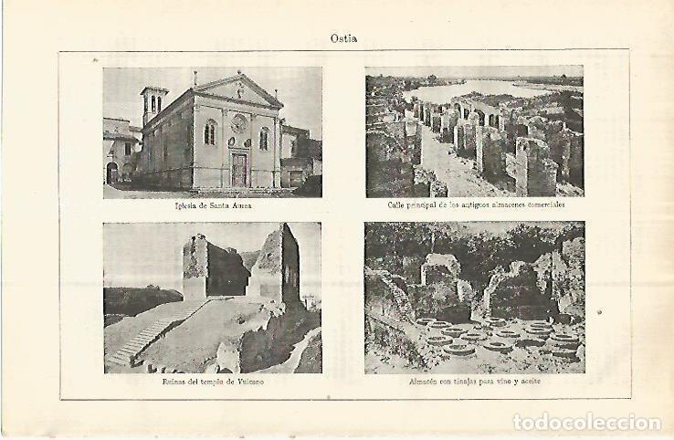 Postales: LAMINA ESPASA 32951:Iglesia y ruinas de Ostia, Italia - Varios