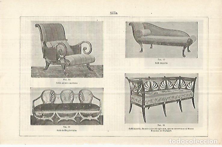 Cartoline: LAMINA ESPASA 33019: Sofa imoerio, sillon aleman y sofa de Hepplewhite - Varios