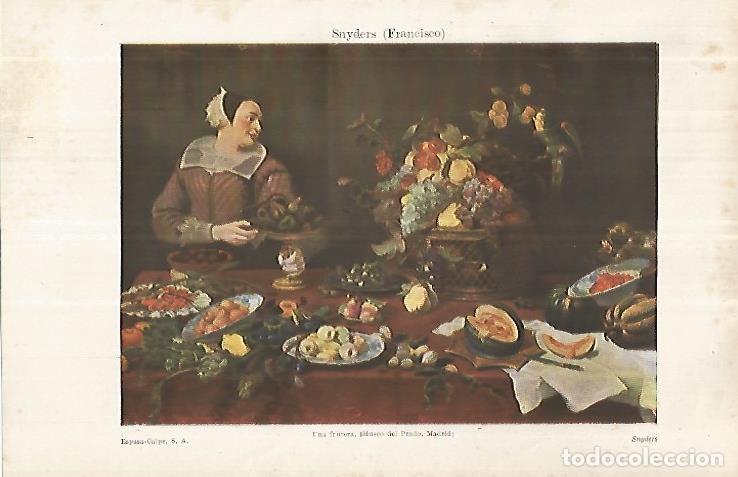 Cartes Postales: LAMINA ESPASA 33134: Una frutera, por F. Snyders - Varios