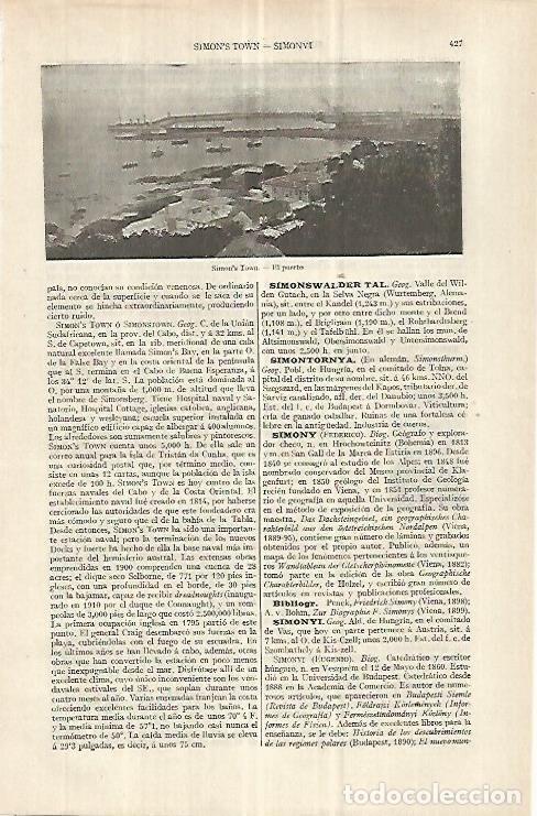 Postkarten: LAMINA ESPASA 33044: Puerto de Simon's Town, Sudafrica - Varios