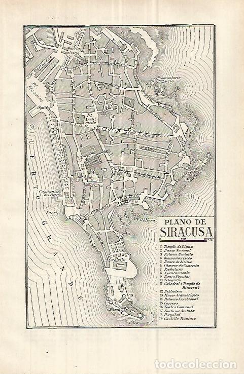Postkarten: LAMINA ESPASA 33073: Plano de Siracusa en Sicilia - Varios