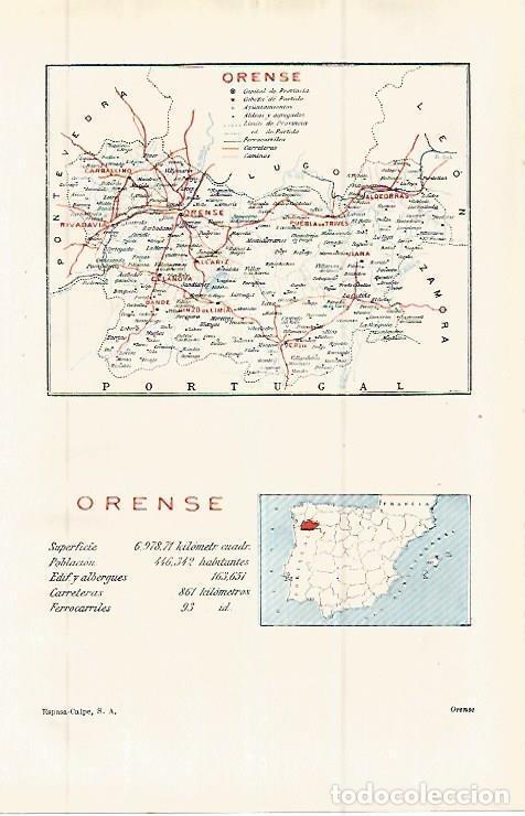Postkarten: LAMINA ESPASA 32752: Mapa de la provincia de Orense - Varios