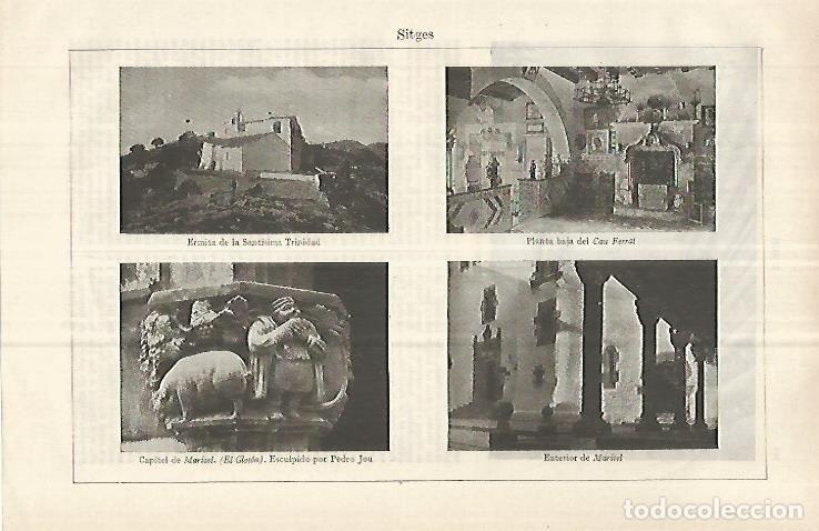 Postkarten: LAMINA ESPASA 33099: Ermita de la Trinidad, Cau Ferraat, capitel y exterior del Maricel en Sitges, B