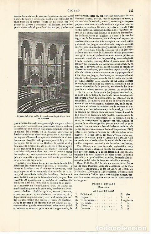 Postais: LAMINA ESPASA 32780: Organo del Royal Albert Hall de Londres - Varios