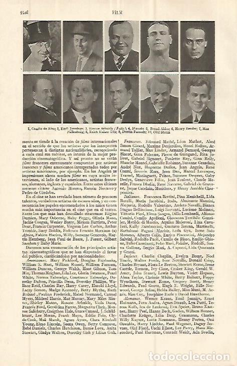 Postais: LAMINA ESPASA 32700: Camilo de Riso, Emil Jannings, Fally y otros actores - Varios