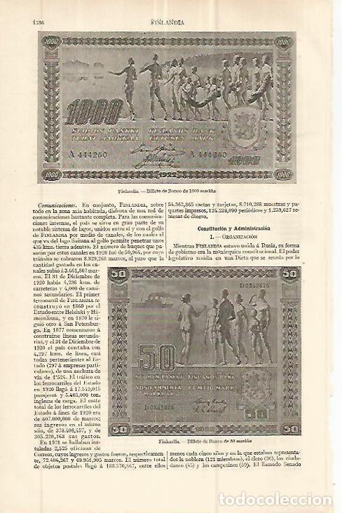 Postais: LAMINA ESPASA 32718: Billetes de Finlandia - Varios
