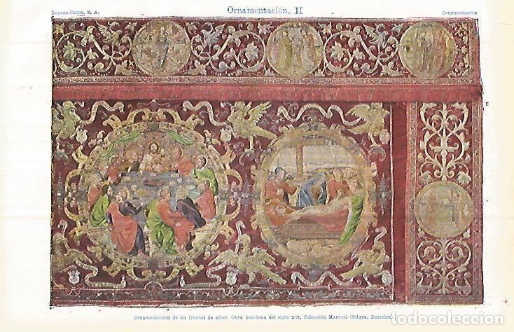 Postais: LAMINA ESPASA 32873: Ornamentacion de altar hecho en Toledo en el siglo XVI - Varios