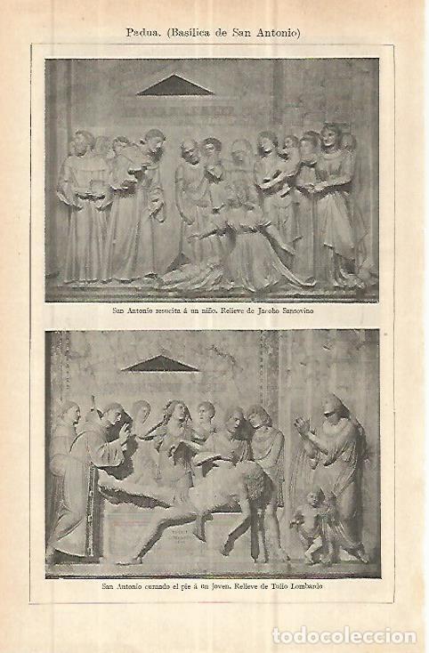 Cartes Postales: LAMINA ESPASA 32814: Relieves de la Basilica de San Antonio en Padua - Varios