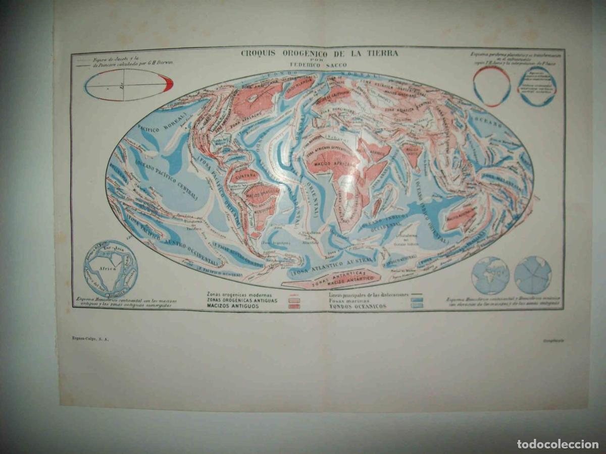 Postales: LAMINA ESPASA 32903: Croquis orogenico de la tierra - Varios