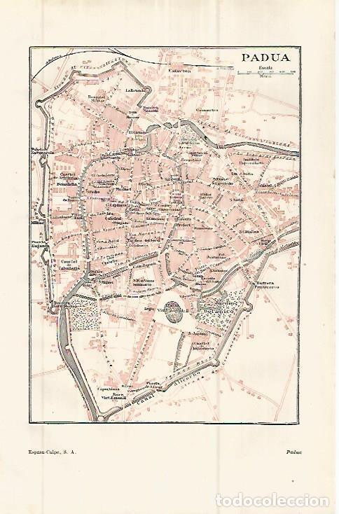 Postales: LAMINA ESPASA 32815: Plano de Padua, Italia - Varios