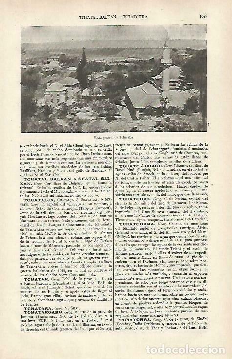 Cartoline: LAMINA ESPASA 33520: Vista de Tchatalja, Turquia - Varios