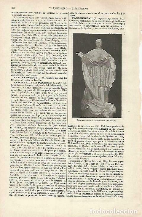 Postais: LAMINA ESPASA 33490: Estatua del cardenal Taschercau - Varios