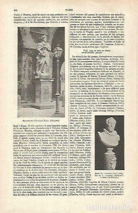 Cartoline: LAMINA ESPASA 33498: Monumeno a Torcuato Tasso en Bergamo - Varios