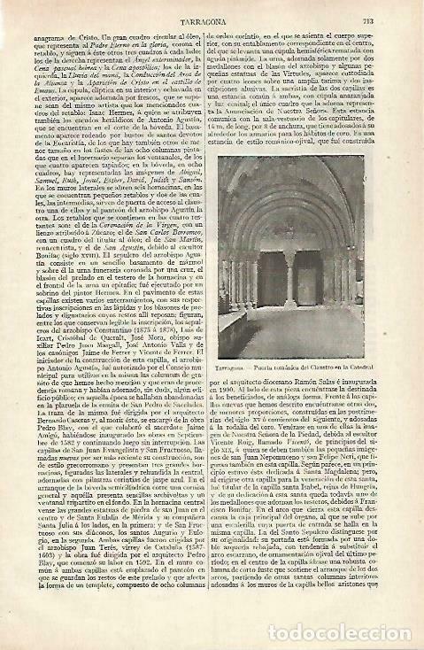 Postais: LAMINA ESPASA 33473: Puerta romanica de la Catedral de Tarragona - Varios