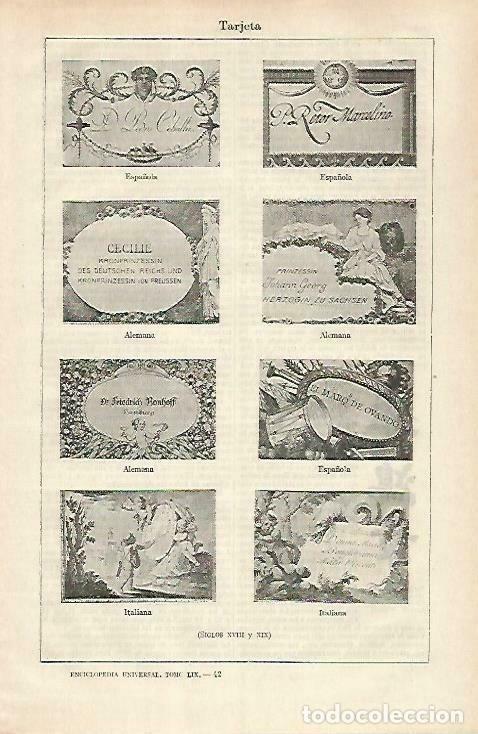Postkarten: LAMINA ESPASA 33457: Tarjetas de los siglos XVIII y XIX - Varios