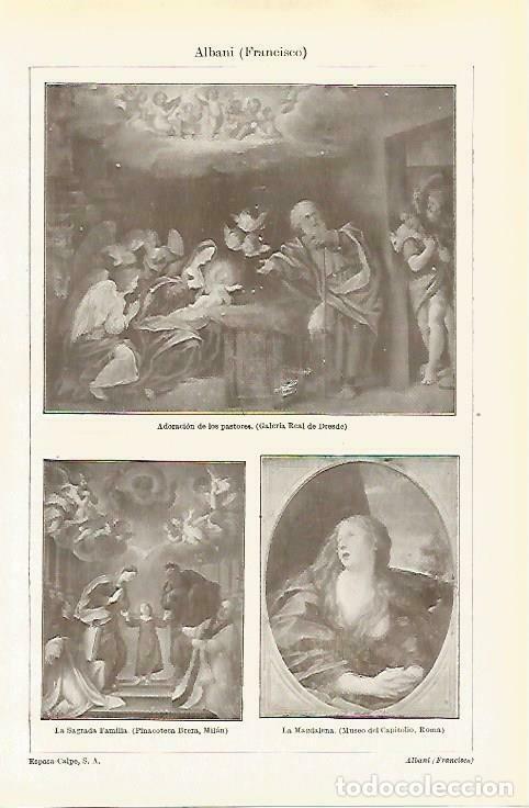 Postcards: LAMINA ESPASA 33627: Adoracion de los pastores, La Magdalena y La Sagrada Familia, por Albani - Vari