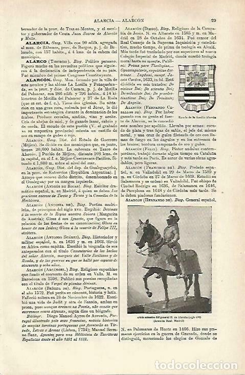 Postcards: LAMINA ESPASA 33616: Escudo de la familia Alarcon - Varios