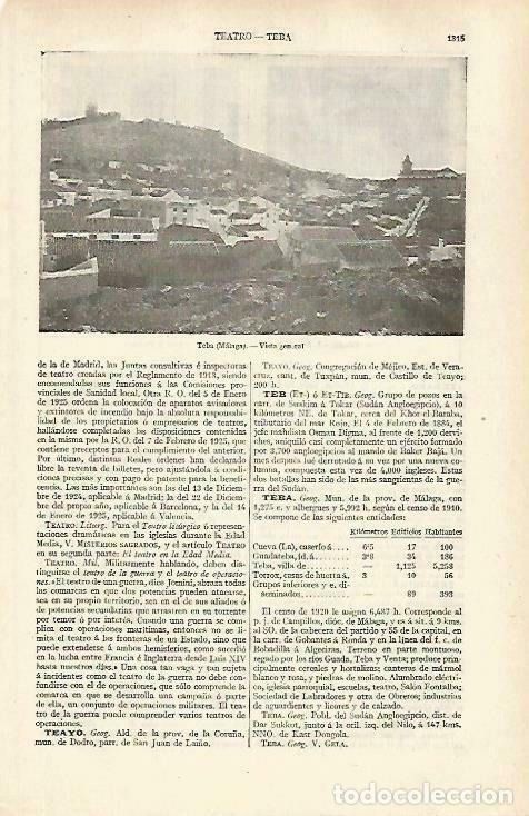 Cartoline: LAMINA ESPASA 33577: Vista general de Teba, Malaga - Varios