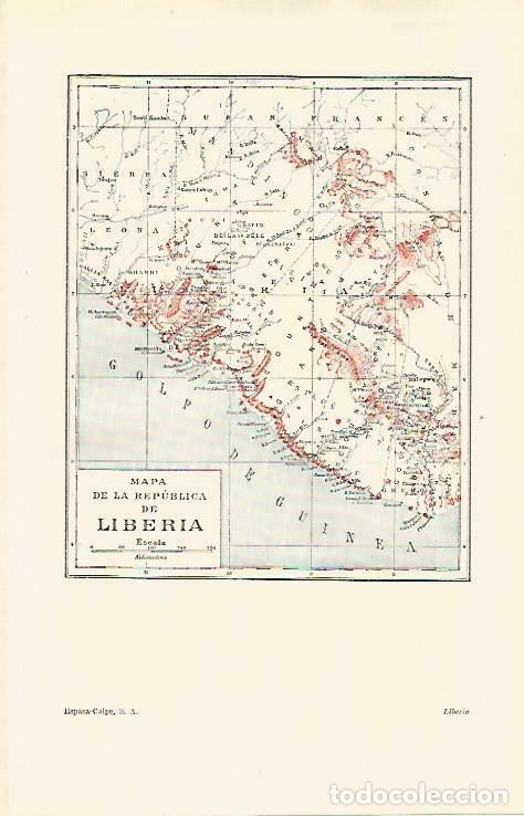 Cartoline: LAMINA ESPASA 33232: Mapa de la Republica de Liberia - Varios