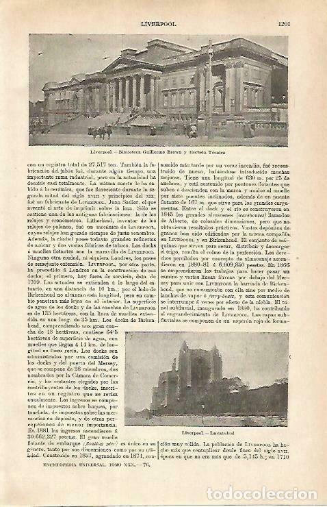 Cartes Postales: LAMINA ESPASA 33370: Biblioteca de Liverpool, Inglaterra - Varios
