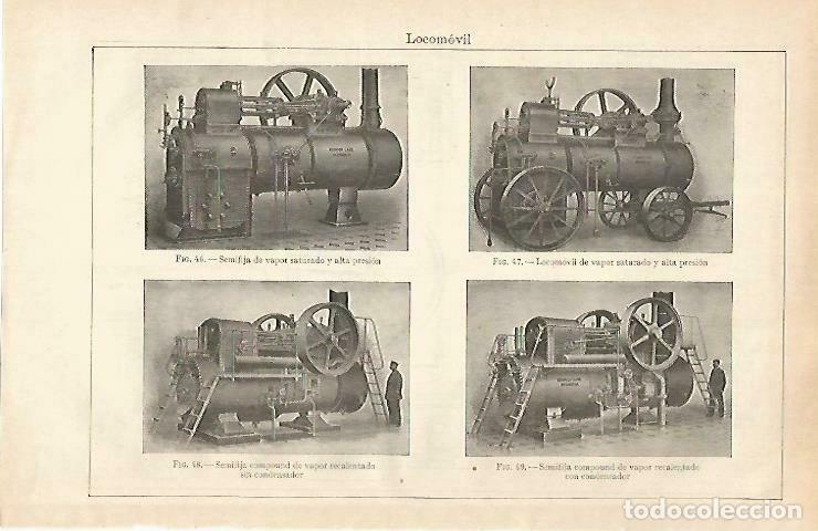 Postais: LAMINA ESPASA 33407: Locomovil de vapor - Varios