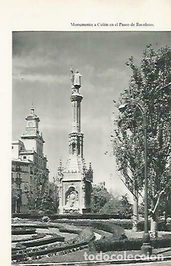 Postkarten: LAMINA 14451: Monumento a Colon, Madrid - Lorenzo Lopez Sancho, dibujos de Go&ntilde;i
