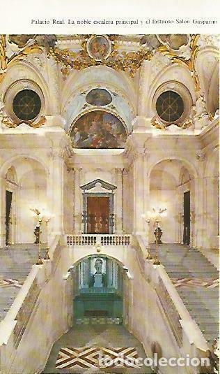 Postais: LAMINA 14413: Escalera principal del Palacio Real de Madrid - Lorenzo Lopez Sancho, dibujos de Go&ntilde;i