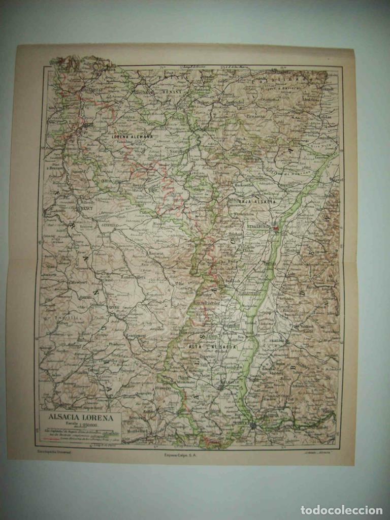 Postais: LAMINA ESPASA 33883: Mapa de Alsacia Lorena - Varios