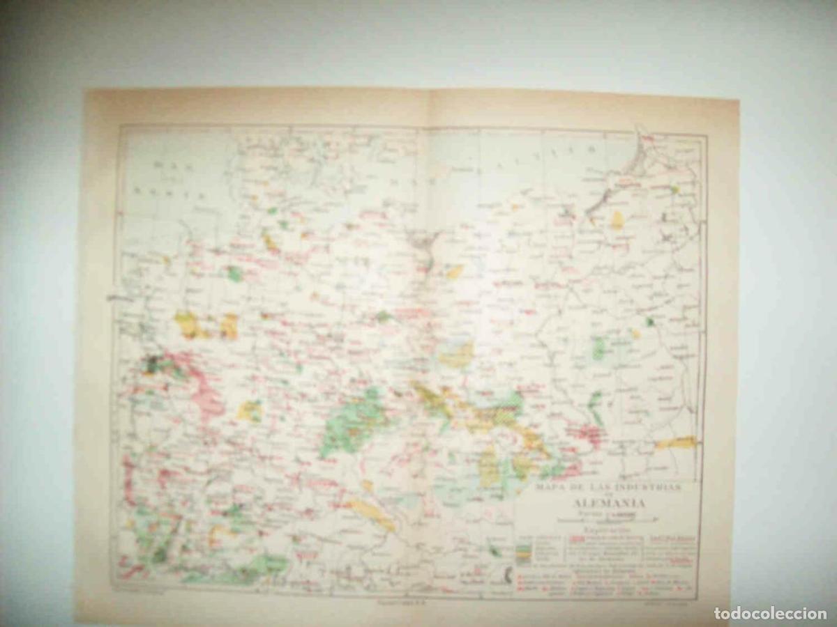 Postales: LAMINA ESPASA 33693: Mapa de las industrias de Alemania - Varios