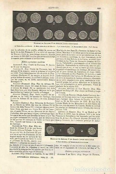 Postales: LAMINA ESPASA 33749: Monedas valencianas de Alfonso V de Aragon - Varios