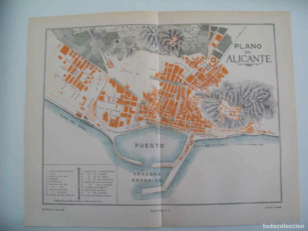 Postales: LAMINA ESPASA 33760: Plano de Alicante - Varios