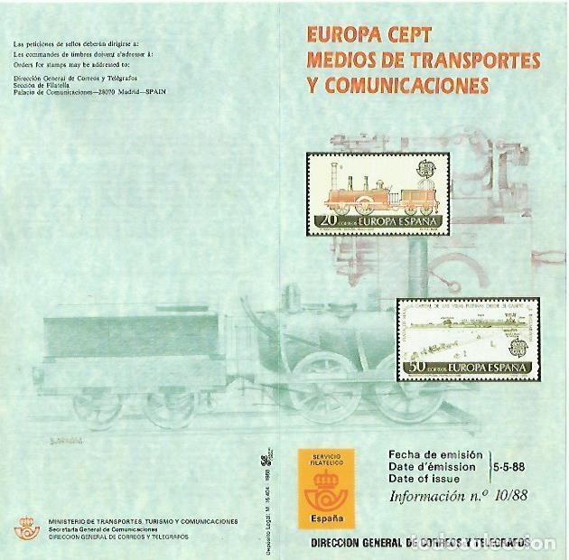 Postales: DIPTICO 16399: Europa CEPT Medios de transportes y comunicaciones - Varios