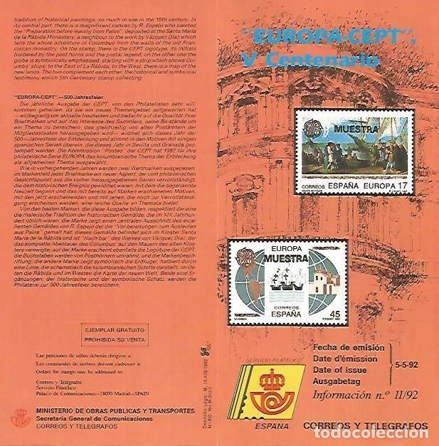 Cartoline: DIPTICO 16402: Europa CEPT. V Centenario - Varios